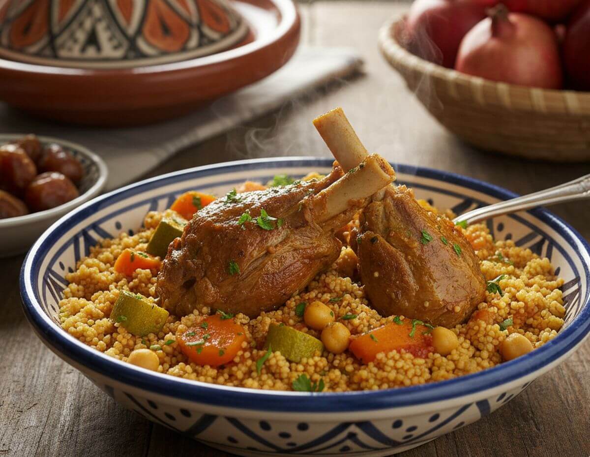 Véritable recette du couscous tunisien à l’agneau traditionnel